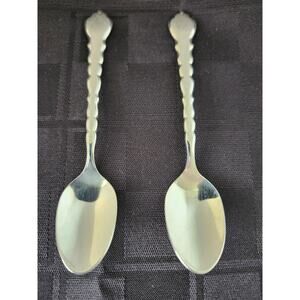 Oneida Community Stainless Cello Set Of 2 Demitasse/Seafood Spoons Flatware
